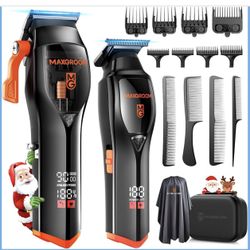 Professional Hair Clippers for Men, 9000 RPM Magnetic Motor, DLC Blades Cordless Hair Cutting Clippers, Beard Trimmer, Haircut Kit, Perfect for Barber