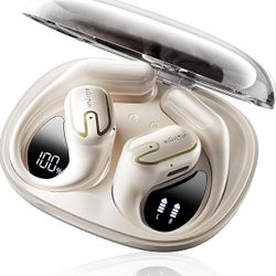 Open Ear Bluetooth Headphones Stereo Sound Clear Call Air-Conduction Wireless Charging Case LED Digital Display Ear Hook Wireless Earbuds with Microph