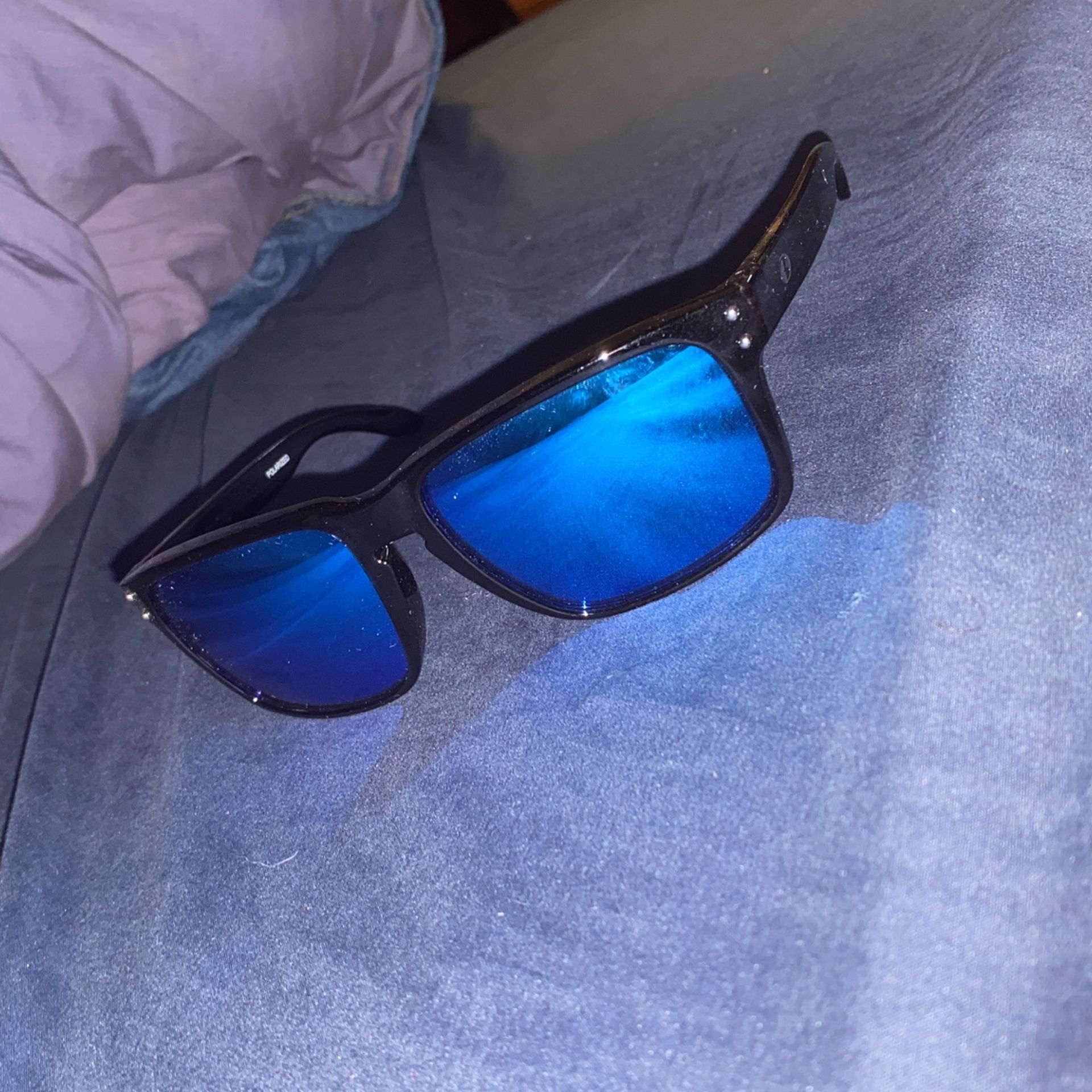Bnus commander polarized sunglasses for men blue flash corning real glass lenss