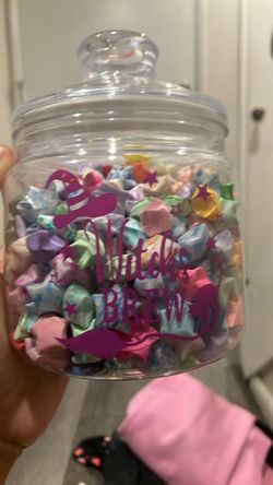 Whole jar of paper stars