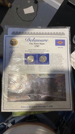Delaware “First State” 1787 Commemorative Quarter Display – P & D Uncirculated Coins w/ COA