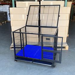 (New) $155 Large Folding Heavy Duty Dog Cage Crate Kennel, Single-Door, 41x31x34” 