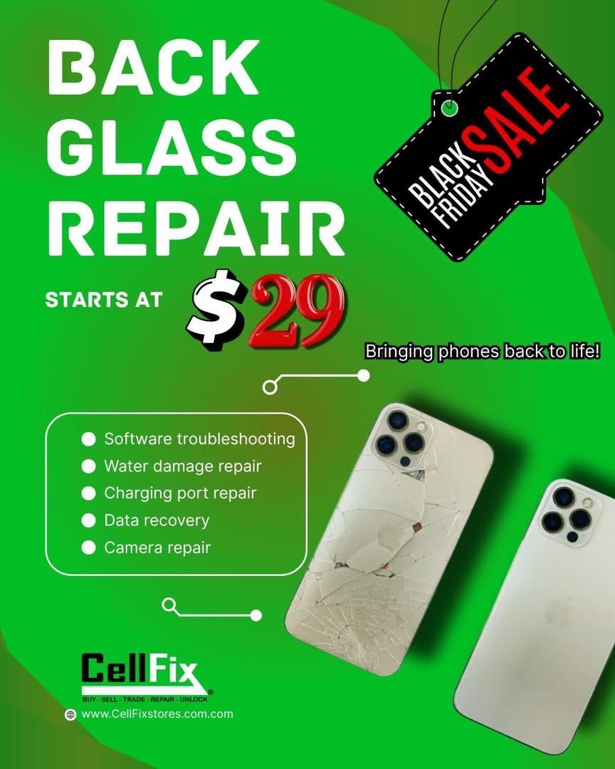 Back Glass Repairs Starting At Just $29!!!!