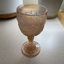 Diamond Point Indiana Goblet - Milky Pink