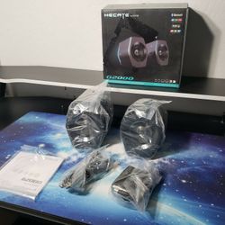 New SW209 36W PC Gaming Computer Speakers, Built-in 24bit DAC USB and Bluetooth 3.5mm Aux Inputs, 3 EQ Sound Modes, 2.0 RGB Lights Multimedia Speakers