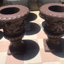 New Flower Pots Made Out Of Cement 29in H X 22in W