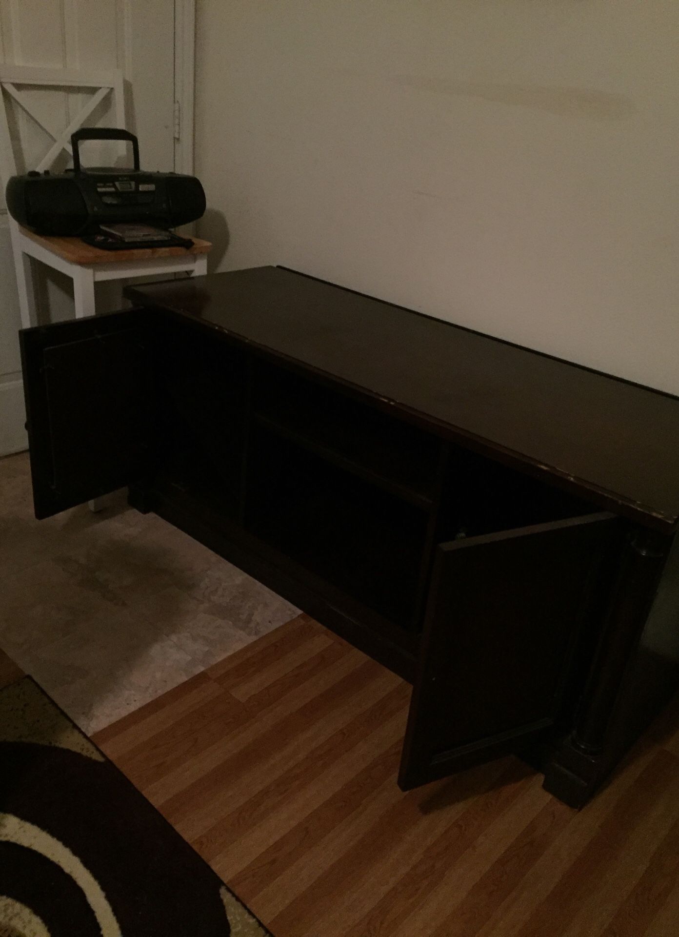 Large dark brown tv stand