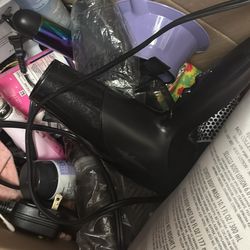 Box of cosmetology items