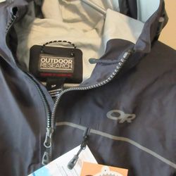 Outdoor Research Interstellar Black Rain Jacket Women Small