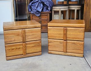 Vintage Oak Nightstands