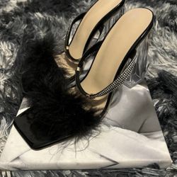 Faux Fur Heels