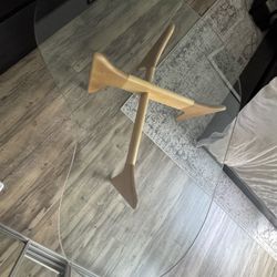 Mid-Century Modern Bean-Shaped Glass Coffee Table – Sculptural Wood Base – Sam Raimi Owned! (90s) - $300