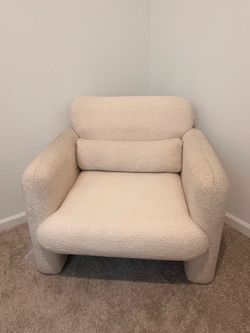 White Boucle Armchair
