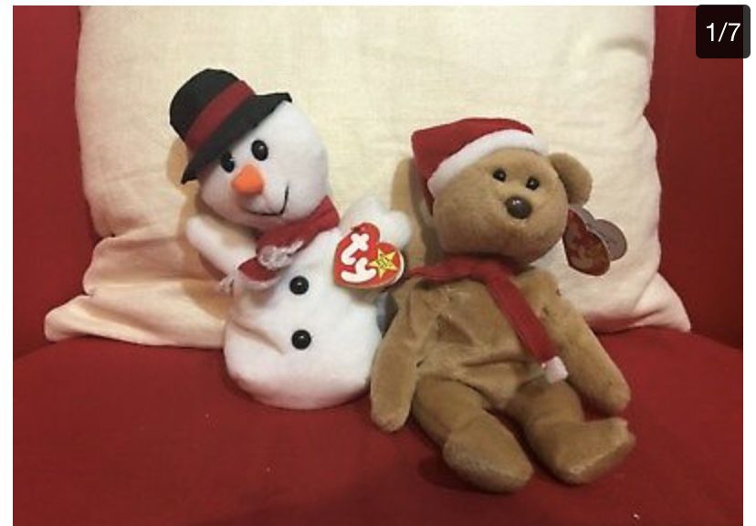 Ty Beanie Babies - Snowball & Teddy - Christmas stocking stuffers