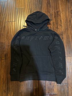 Supreme Black embroidered Hoodie