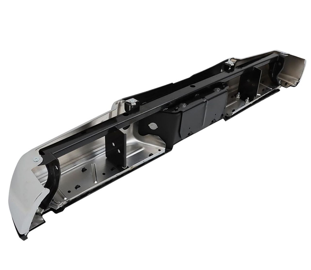 Chrome Steel Rear Step Bumper without Parking Sensor Hole Replacement for 2008-2016