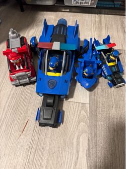 Paw patrol figures with vehicles