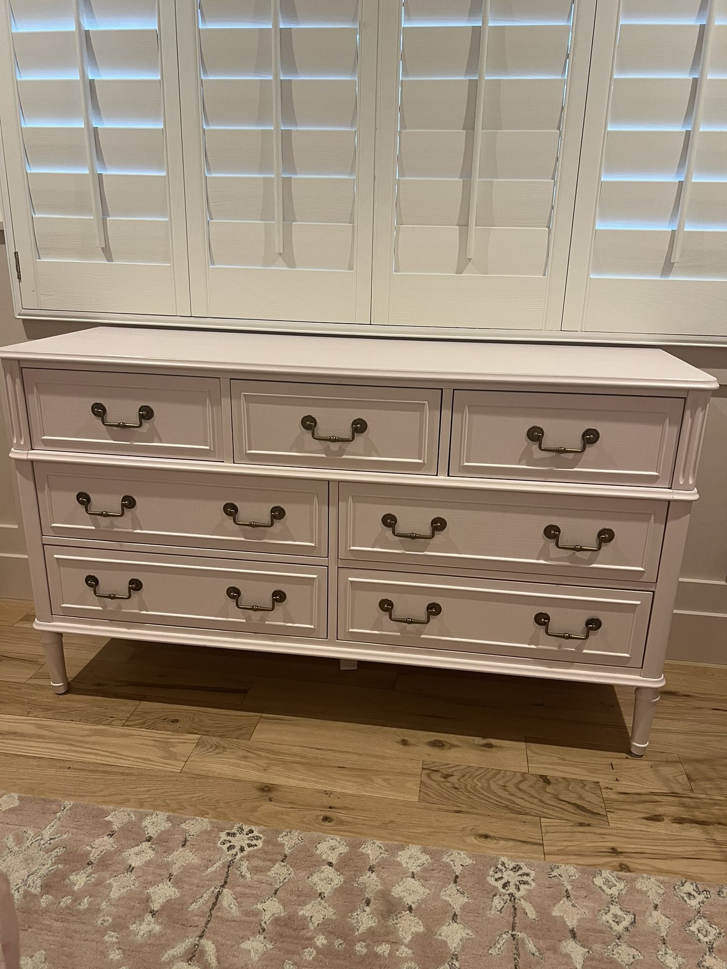 Pottery Barn Pink Rosalie Extra Wide Dresser