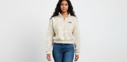 NEW Vans 1/4 Zip Jacket Girl’s Medium Animal Print Long Sleeve sweatshirt  NWT