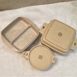 LittonWare Microwave Covered Dish Set w/ Lids Beige Plastic Model 39272