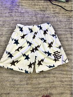Eric Emanuel (black on white lightning design) shorts