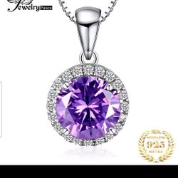 925 Sterling Silver Alexandrite Sapphire Pendant Necklace 