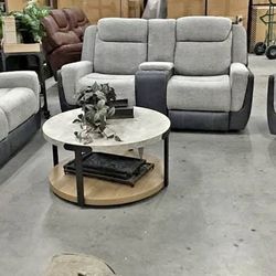 NEW TWO TONE, GREY RECLINING SOFA AND LOVESEAT WITH OPTIONAL RECLINER, INCLUDING FREE DELIVERY PAY UPON ARRIVAL