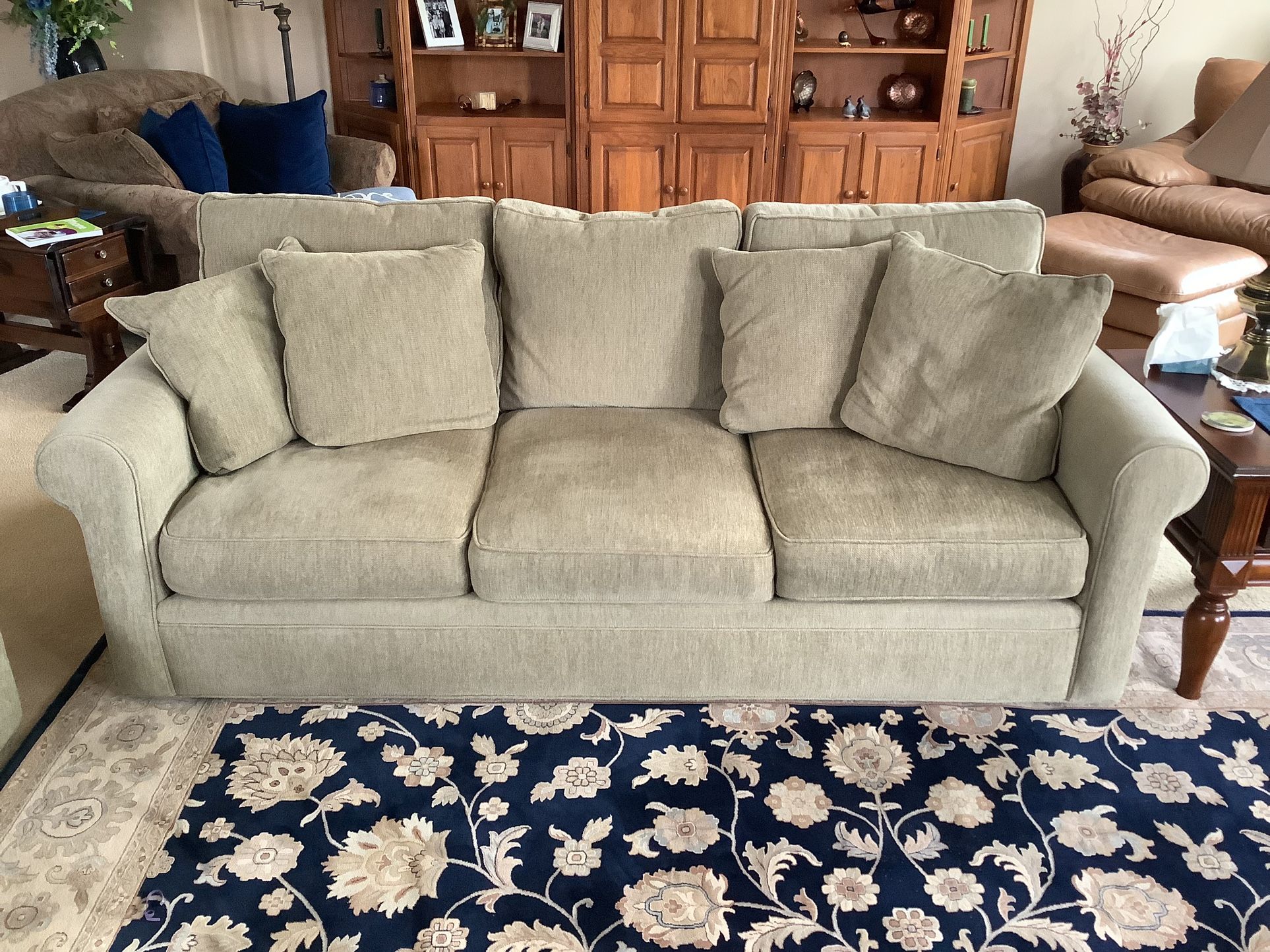 Crate And Barrel Sofa And Chair With Ottoman. Previously Listed As Ethan Allen Incorrectly 