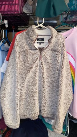 Grizzly Sherpa Sweater Men’s XXL Grey 1/4 Zip Thick Fuzzy Pullover