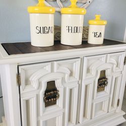 Vintage Mid Century Ceramic Kitchen Canisters Set