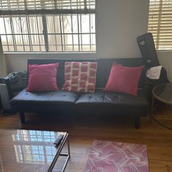 Black leather couch