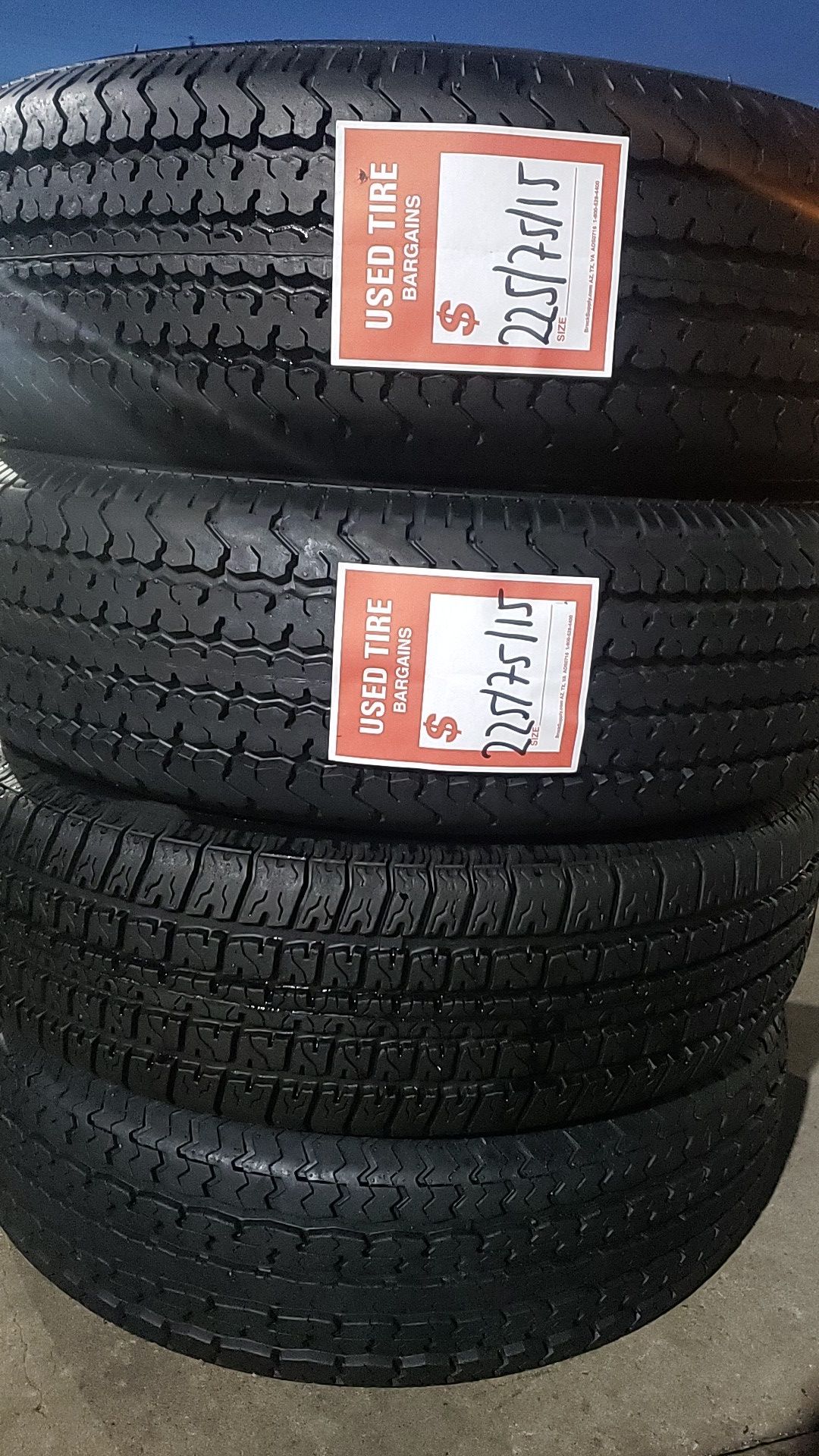 Four matching tires for sale 225/75/15