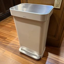 Simplehuman Step Trash Can White Kitchen Garbage Bin 10-13 Gallon Used