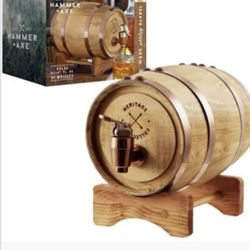 HAMMER +AXE WOOD WHISKEY BARREL 1L, 800ml/27 fl oz Volume FIRM PRICE  