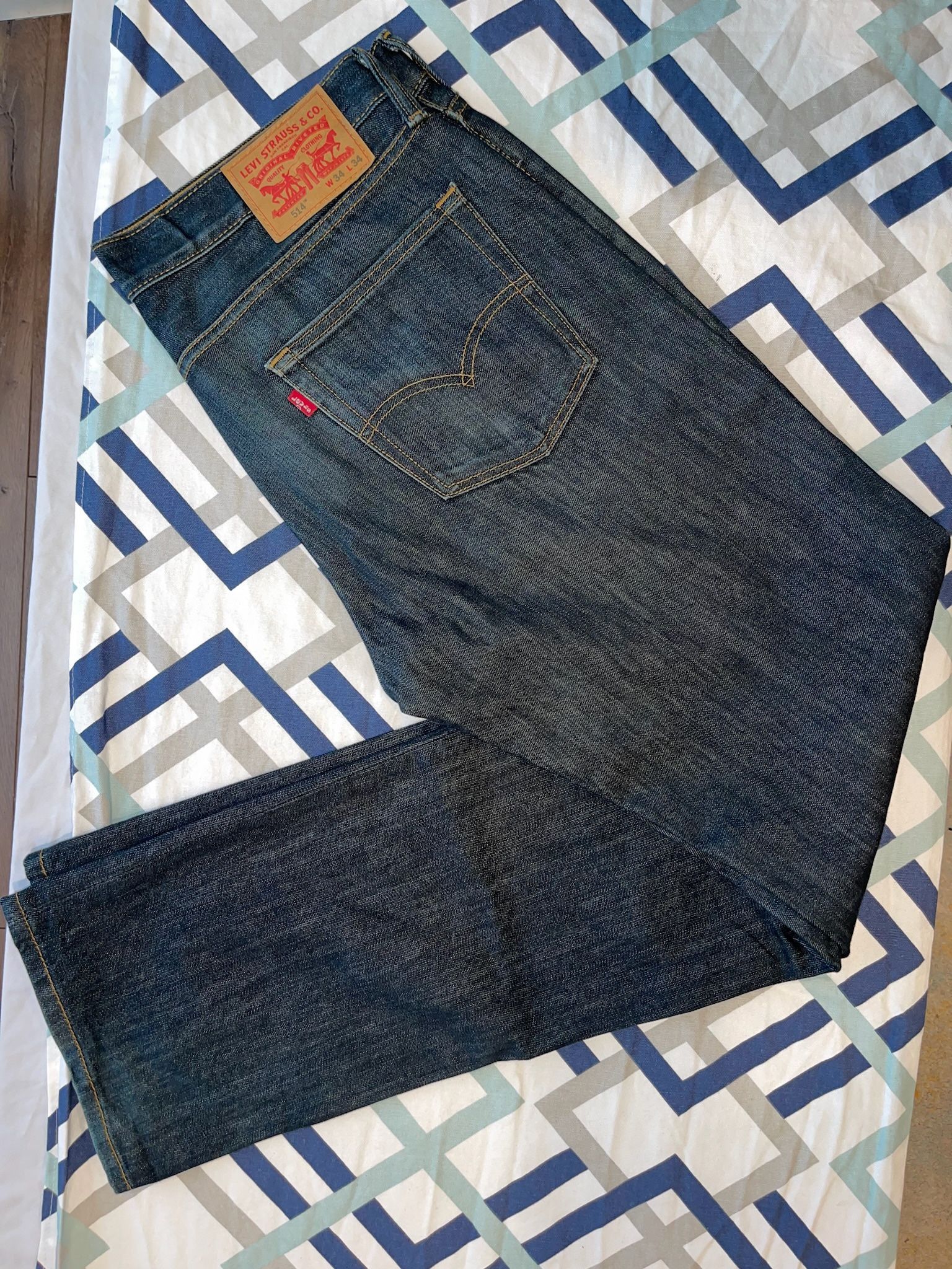 Levi’s 514 Straight Leg Dark Wash Jeans Men’s W34 X L34 Classic Fit 