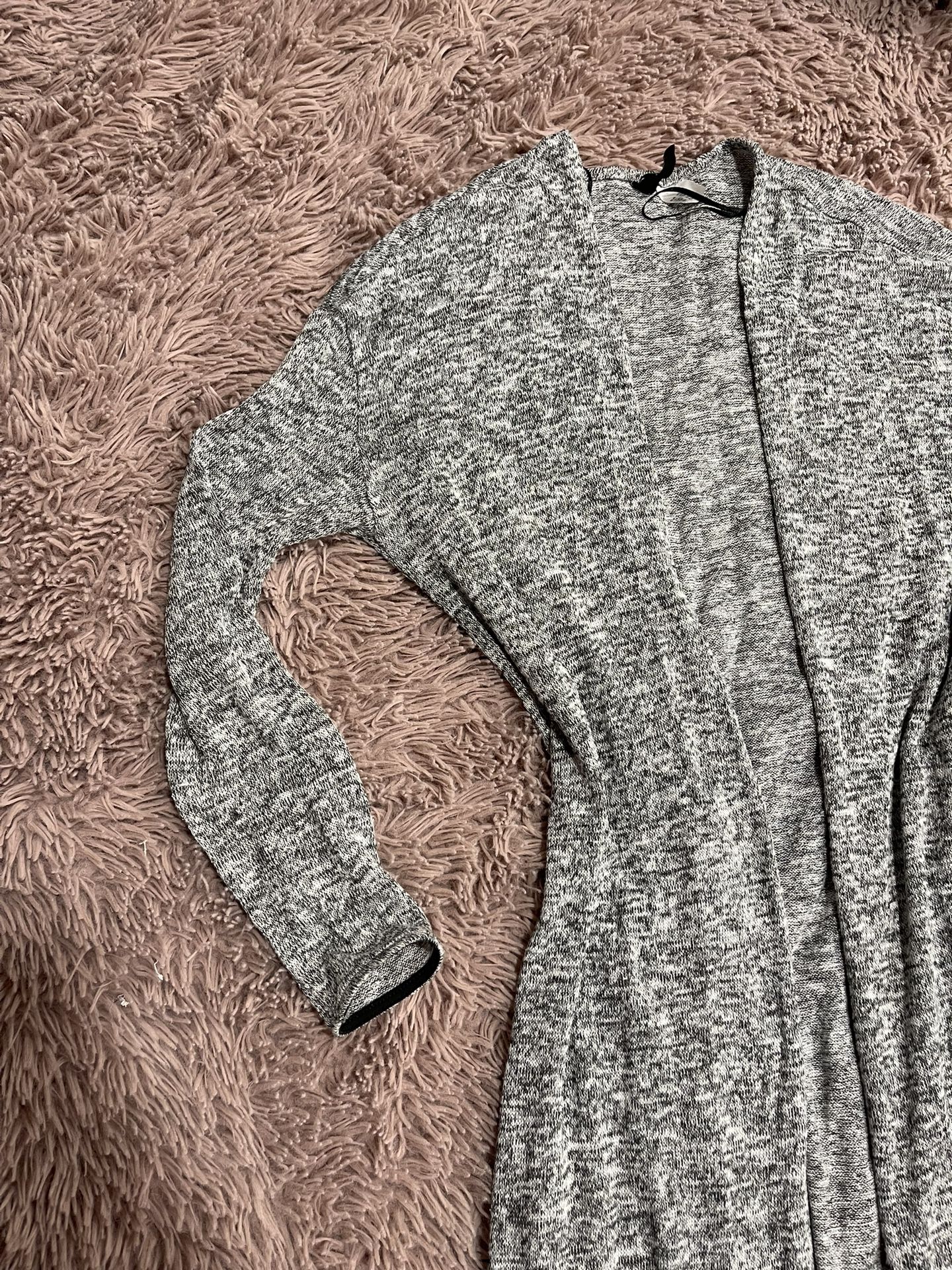 H&M Divided Women Open Front Grey Long Cárdigan
