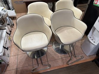 Italian Leather Chairs Adjustable Salon Stools MCM