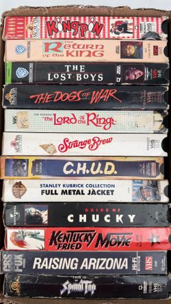 Vintage VHS Tape Lot (12 Tapes) - Cult Horror, 80s Comedies, Animated Fantasy Classics