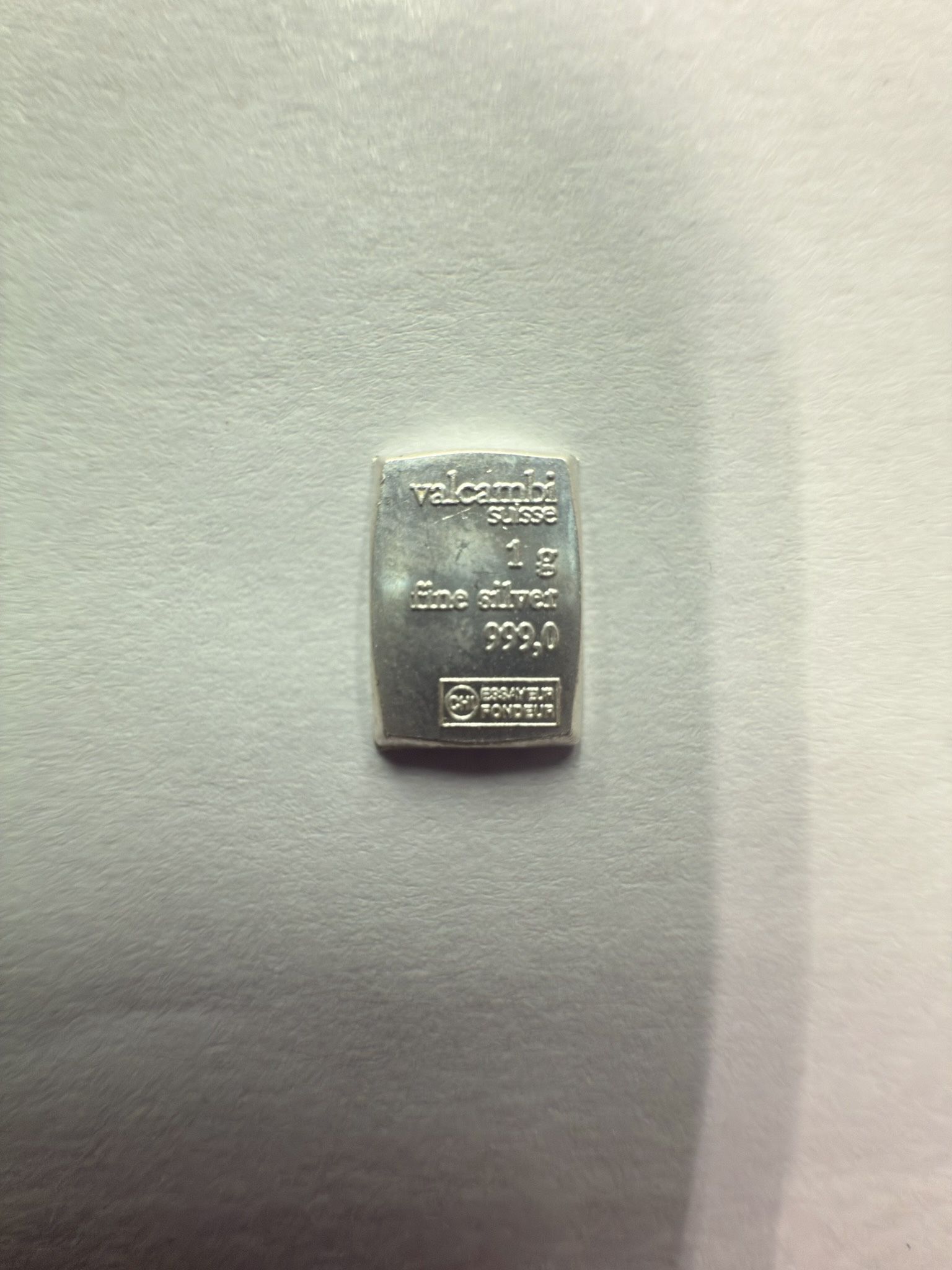 1g Fine Silver Valcambi Suisse Bar