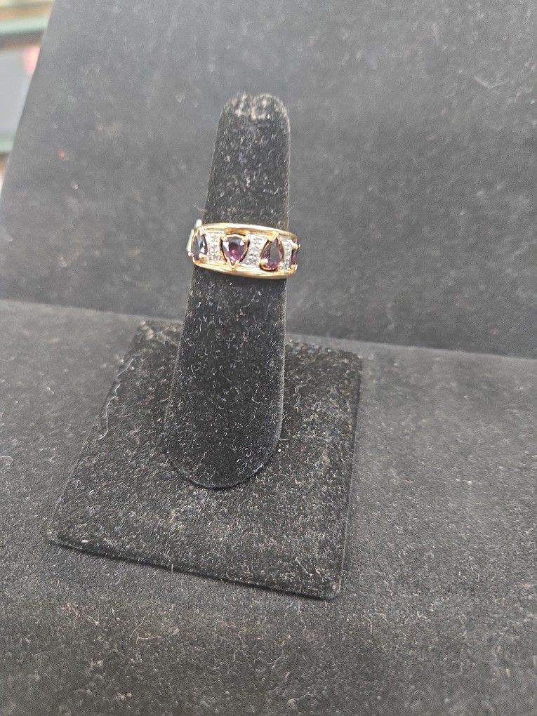 Diamond and Kunzite Ring