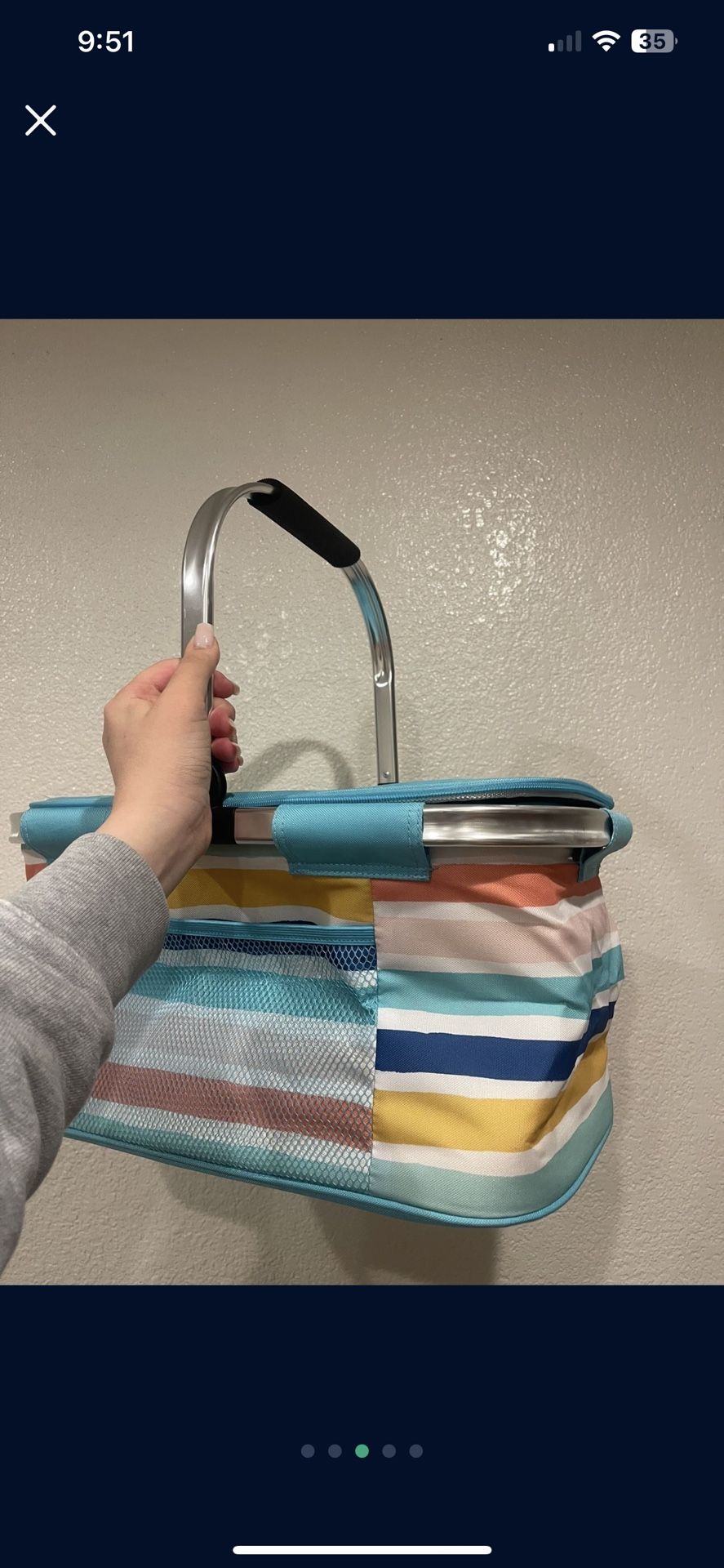 13.5qt Picnic Cooler Stripe - Sun Squad™