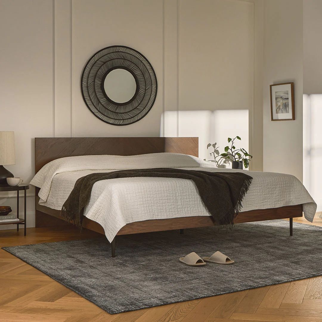 Article Nera King Low Profile Bed - Walnut