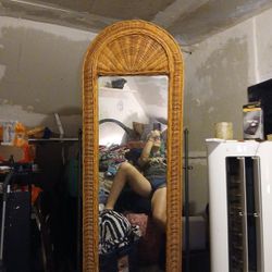 Beautiful Vintage Rattan Mirror