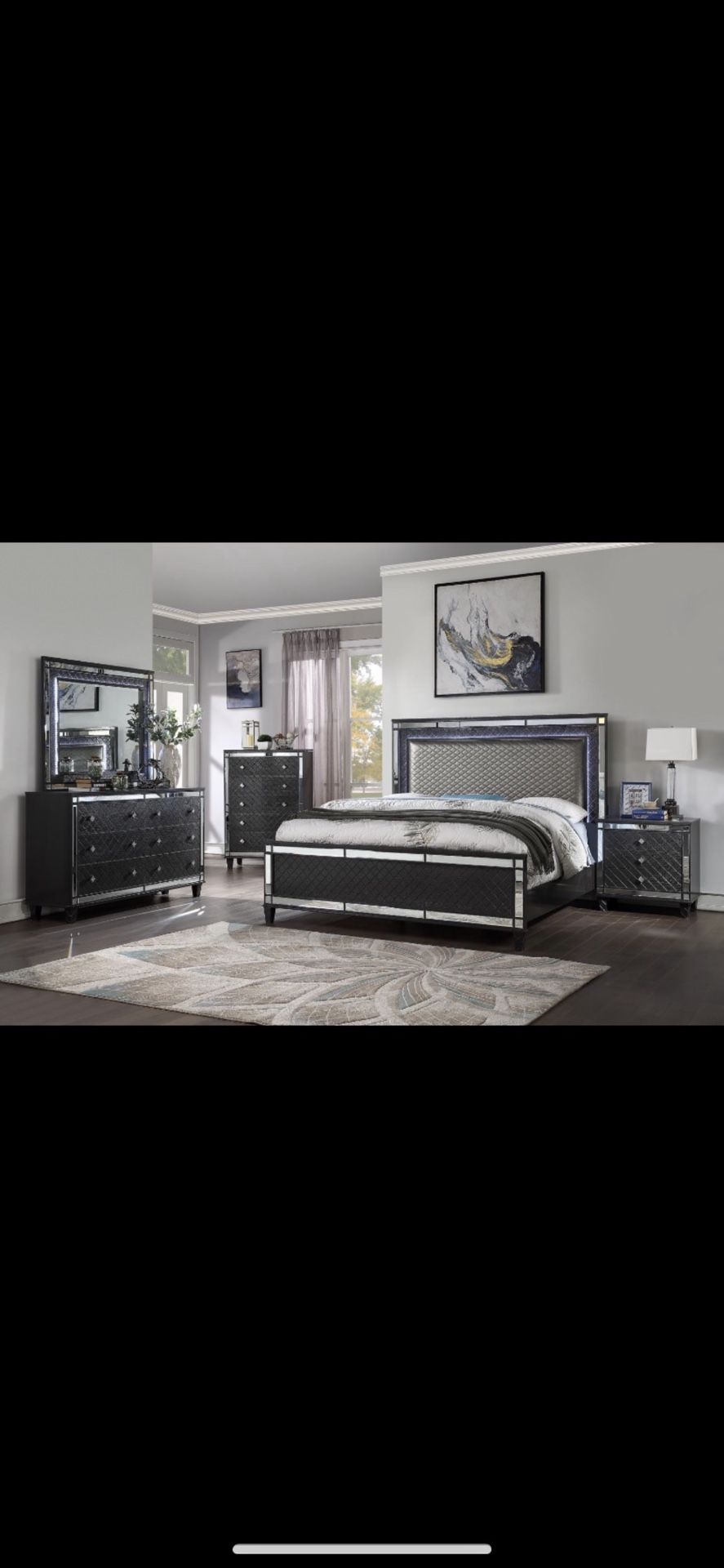 King Size LED Bed Set