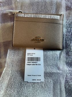 Coach Crossgrain Leather Mini ID Skinny Wallet