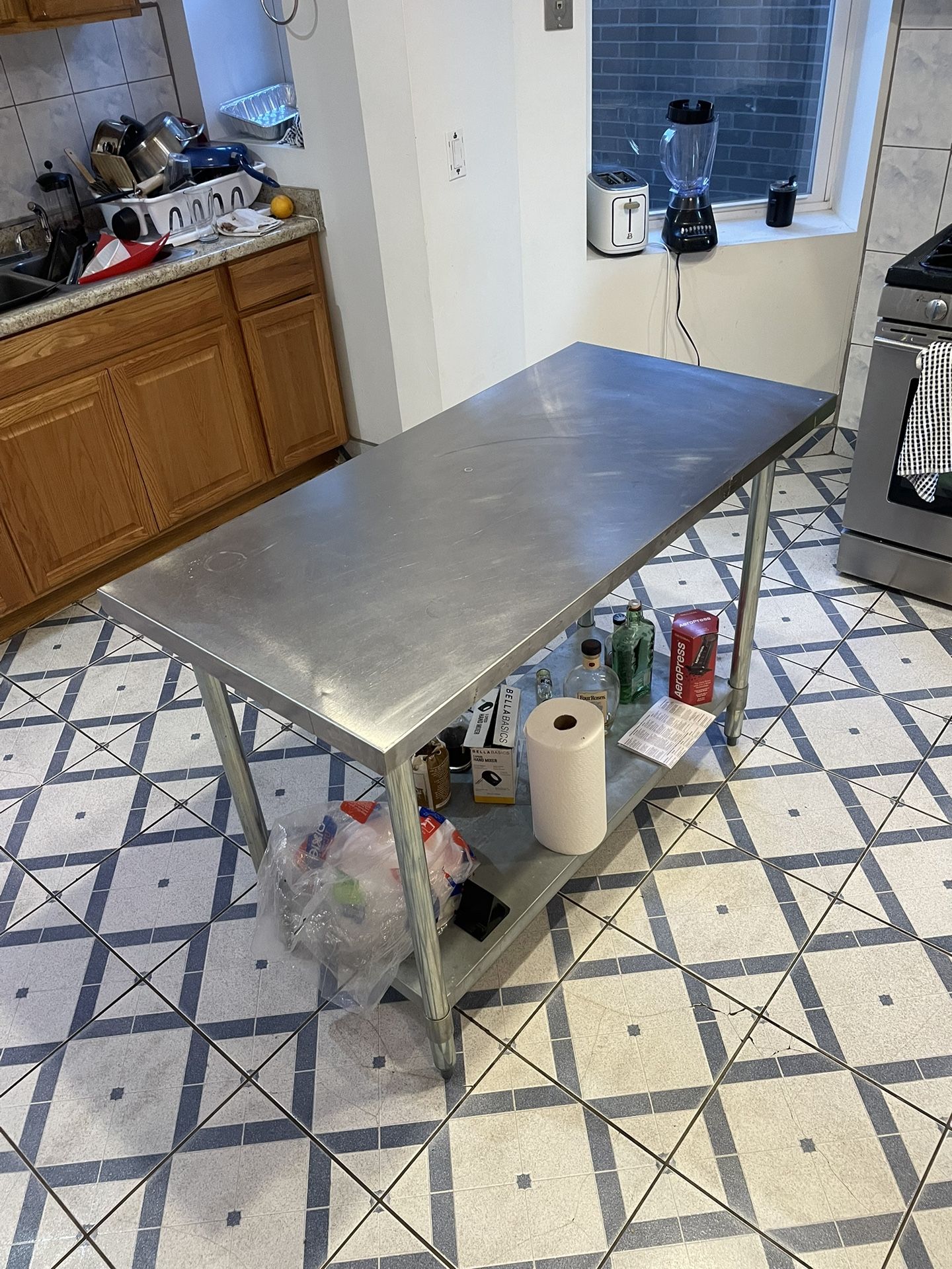 stainless steel kitchen table