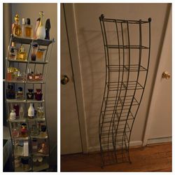 Curved Gray Metal Storage Rack
