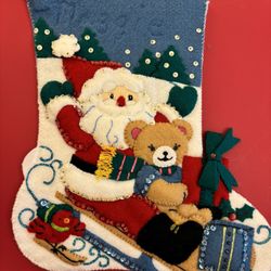 Vintage Hand Made Christmas Stocking 