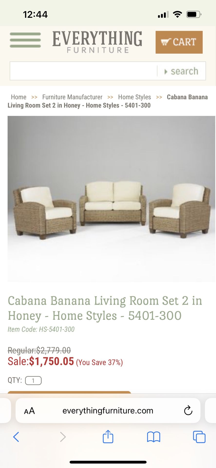 Cabana Banana Sofa Set. Reduced Price ..Need To Go Away Soon!