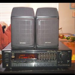 Pioneer Receiver With Two Optimus Speakers 